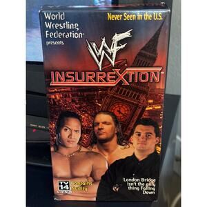 WWF Insurrextion vhs London y2k 2000 The Rock, Triple H, Shane McMahon wrestling